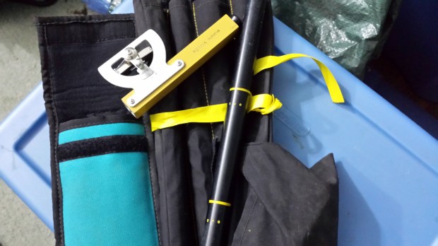 The jacob staff and level that I use in the field.