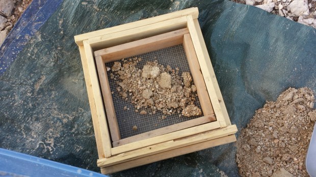 Adding sediment for screening. Don't add too much - It clogs the screens.