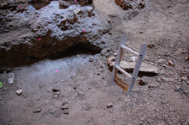 The ladder to nowhere. 30 years ago, this went into a lower chamber.