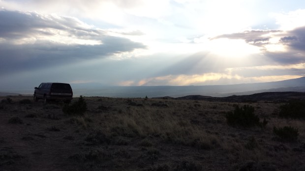 Truckie enjoys another typical Wyoming sunset.