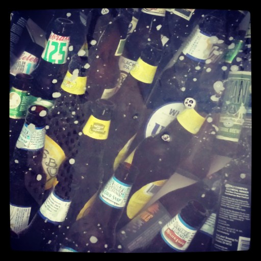 Getting the labels off of 60+ bottles is no fun.