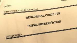 Notes for a 50-minute lecture. Only four words. Not terribly helpful.