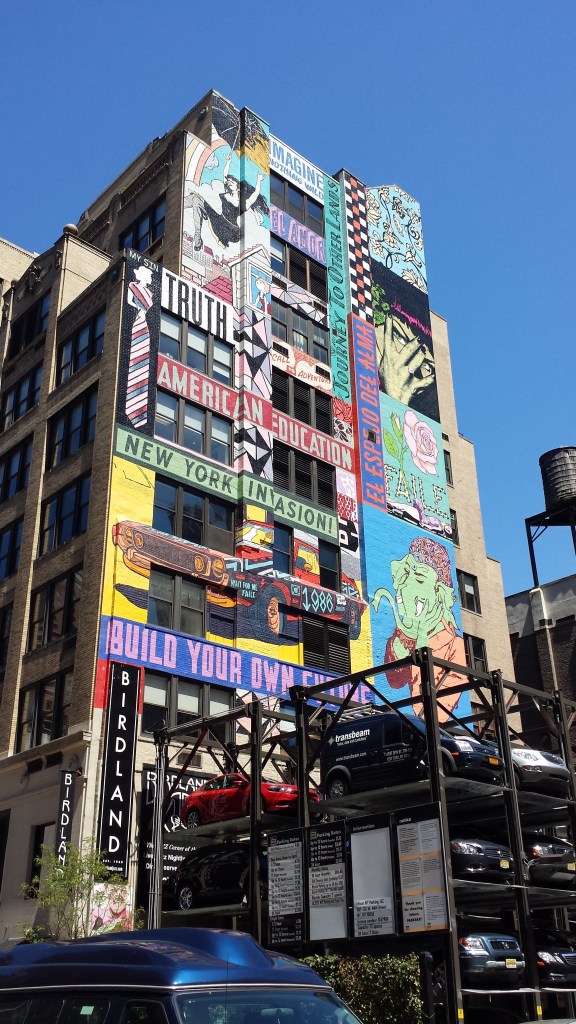 Eye-popping art on the wall that we saw on our walk.