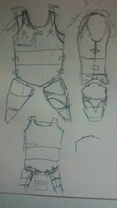 My planning sketch of the body armor.