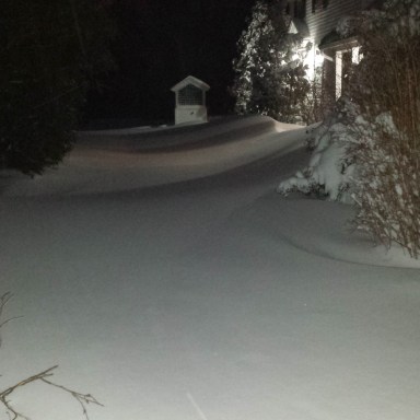 This is the driveway at 6:00 am the next day. I promise there's a driveway there.