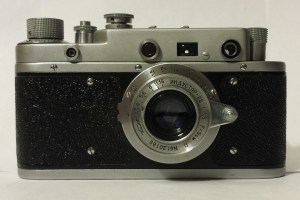 The Zorki C from the front. These came with black, green, or light grey leatherette.