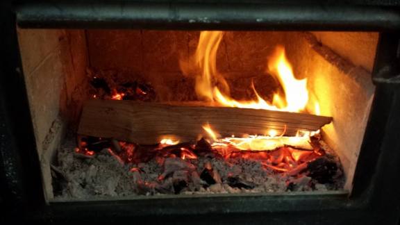 Getting the fire going in the evening....