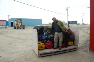 Getting the luggage to the twin otter.