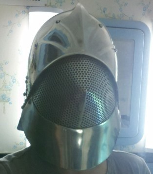 That's me in my helmet. I'm doing duck lips, I swear!