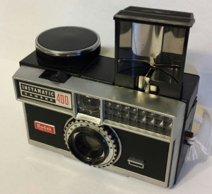 The Instamatic 400 - with the flash open and ready to accept the peanut bulb.