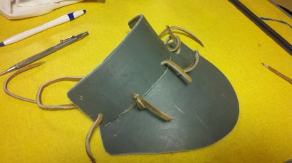 The back of the gorget, after heating and molding.