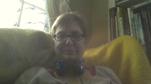 Cozy writing chair selfie.