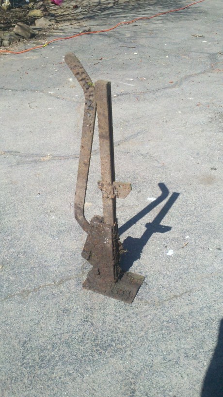 An old jack. We assume that it was holding the barn up before its collapse. Seems legit.