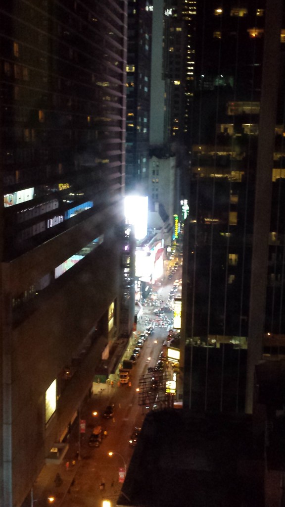 Times Square (and the venue for the Devo concert) are RIGHT THERE!
