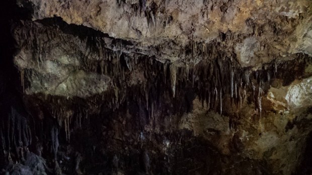 Stalactites and stalagmites.