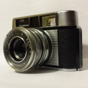 A simple point-and shoot camera. On the bottom of the camera is specified "Made in West Germany."