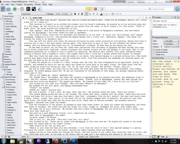 A novel I'm working on with Scrivener