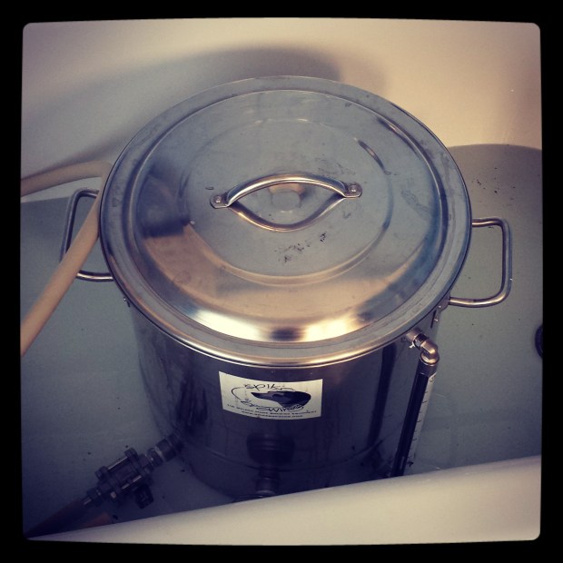 Chilling in the bathtub.