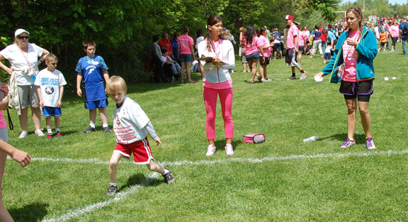 Winding up for the softball throw.
