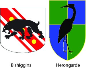 A couple of crests I have designed. The Bishiggins one features Smilodon, the saber-toothed tiger.