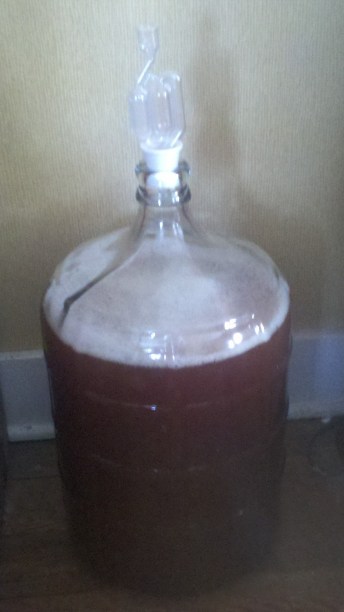 Clarifying in the secondary fermentor.