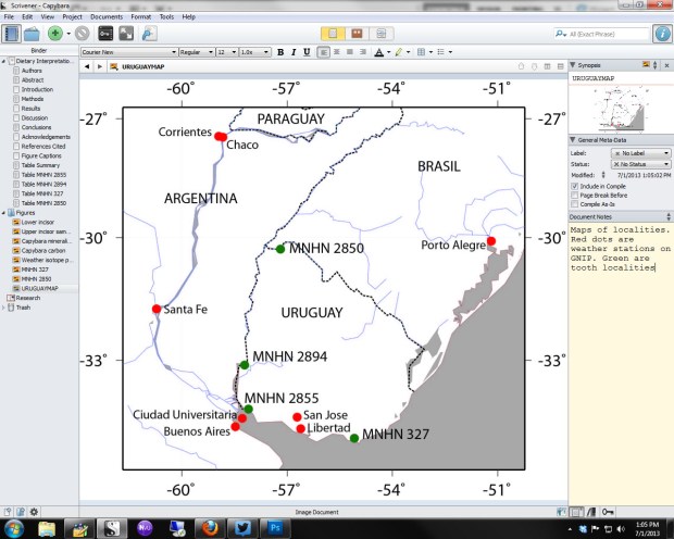 A map of sample localities
